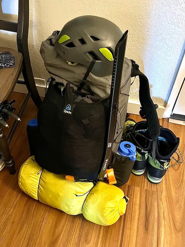 Zpacks Arc Haul Ultra 60 backpack displayed, showing its ultralight design and durable materials for extended backpacking trips.