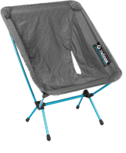 Helinox Chair Zero, a lightweight 16 oz. backpacking chair known for its comfort.